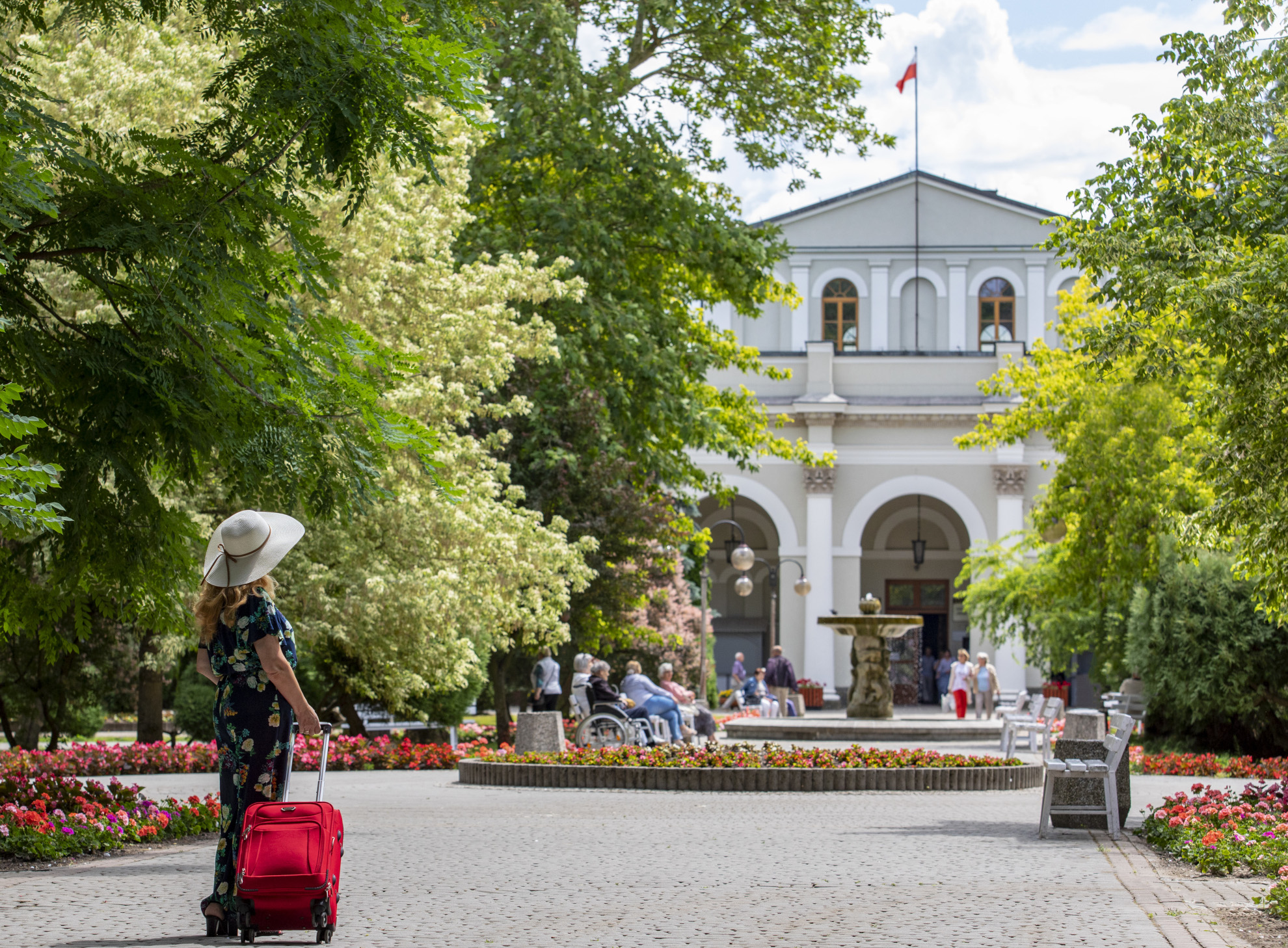 Zdjęcie przedstawia kuracjusza w sanatorium Marconi w Busku Zdroju
