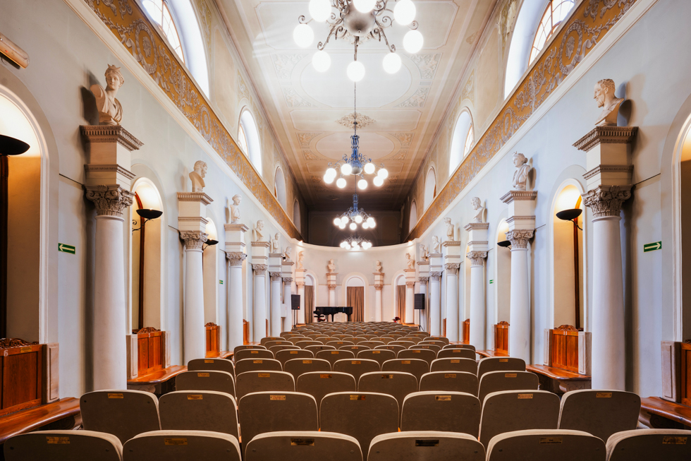 Concert hall interior at MARCONI Sanatorium